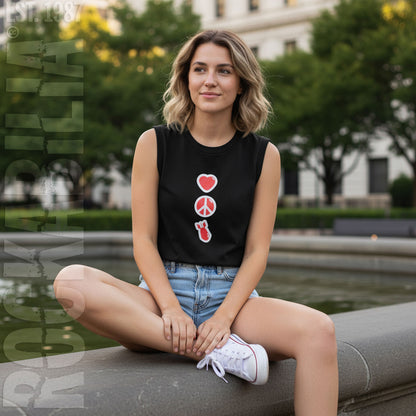 Love And Peace Or Else Sleeveless Tee Junior Top