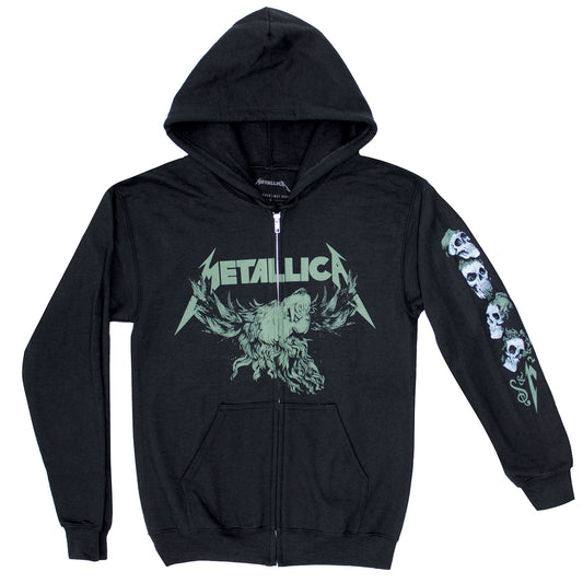 Metallica S&M2 Moose Skull (No Back Print) Zippered Hooded Sweatshirt