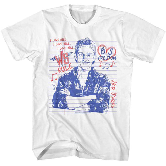 Bill And Ted Bill Notebook Doodle T-shirt