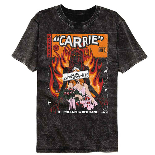 Carrie Flaming Cover Mineral Wash T-shirt