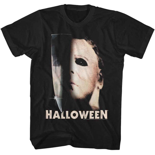 Halloween Half Mask And Knife T-shirt