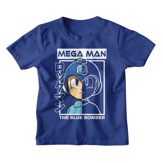 Mega Man Half Color Half Outline Youth T-shirt