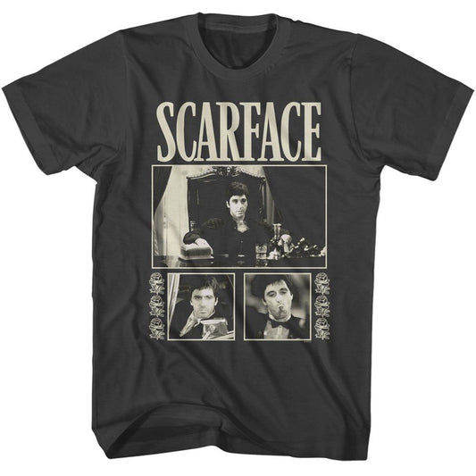 Scarface Three Photos With Roses T-shirt