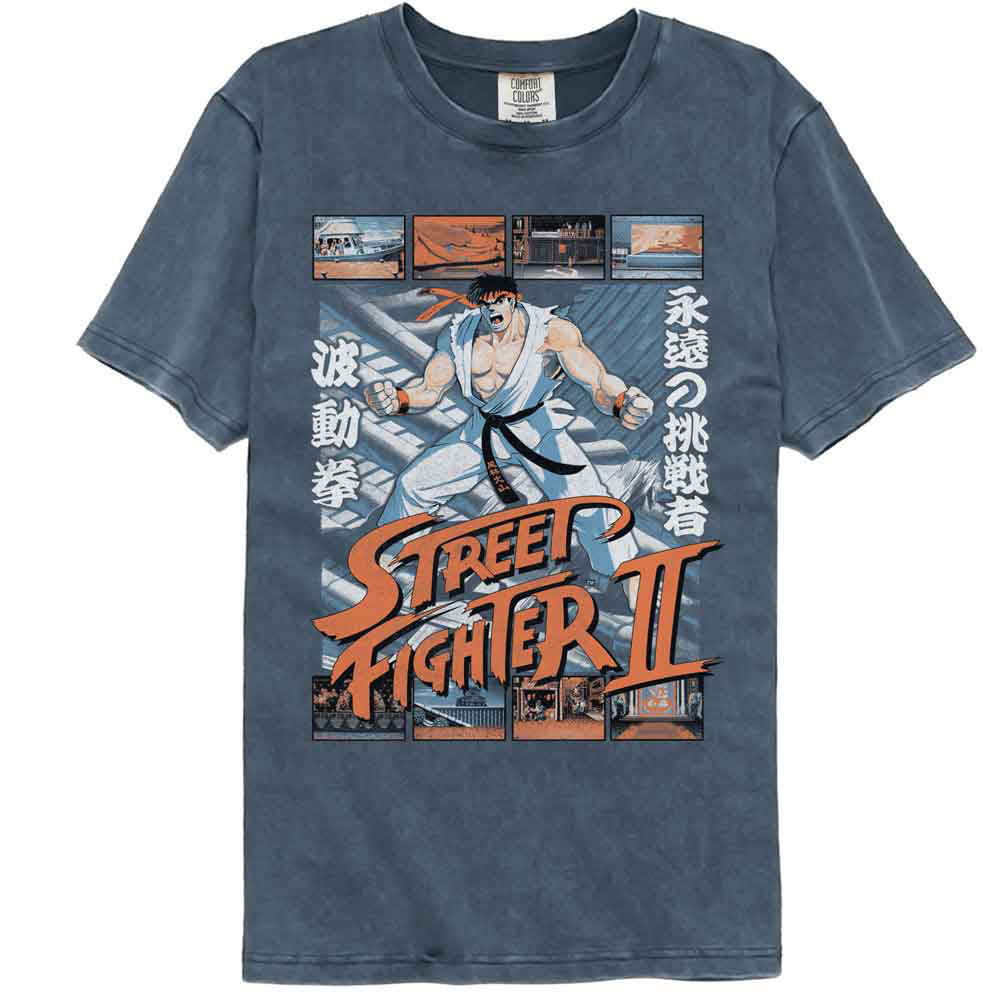 Street Fighter Ryu W Various Game Scenes Comfort Color T-shirt