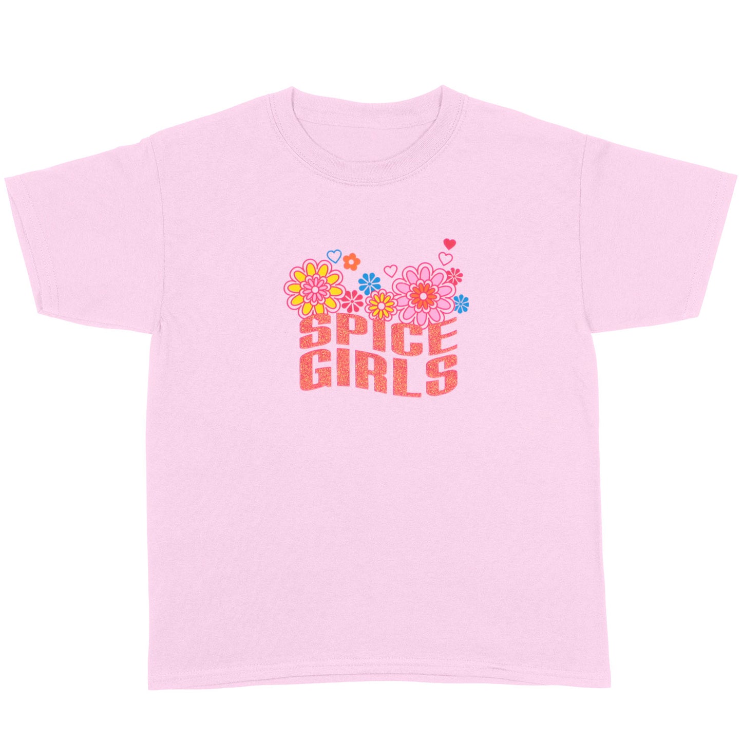 Glitter Logo Under Flowers Childrens T-shirt