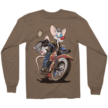 Pink Brain Bikers For World Domination Long Sleeve