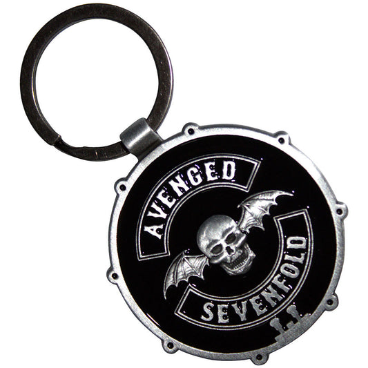 Deathbat Crest Drum Double-sided Metal Key Chain