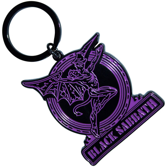 Purple Text Logo & Daemon Metal Key Chain