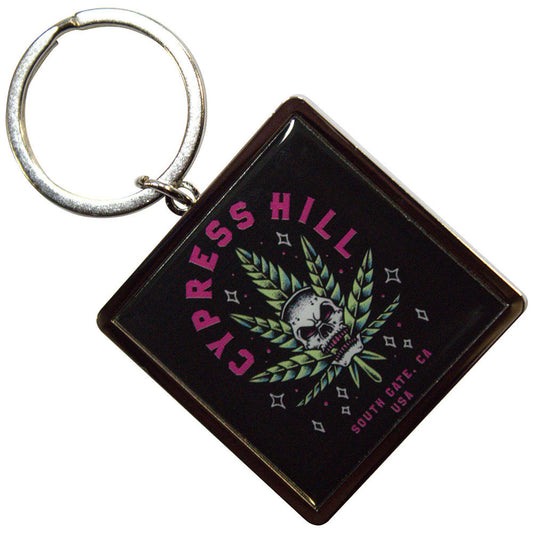 Leaf Skull Plastic Key Chain
