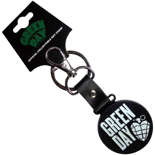 Stacked Logo & Grenade Circle Metal Key Chain