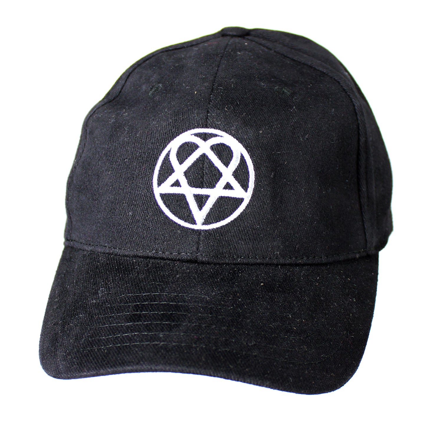 HIM Heartagram With Logo Embroidered On Back Baseball Cap Front