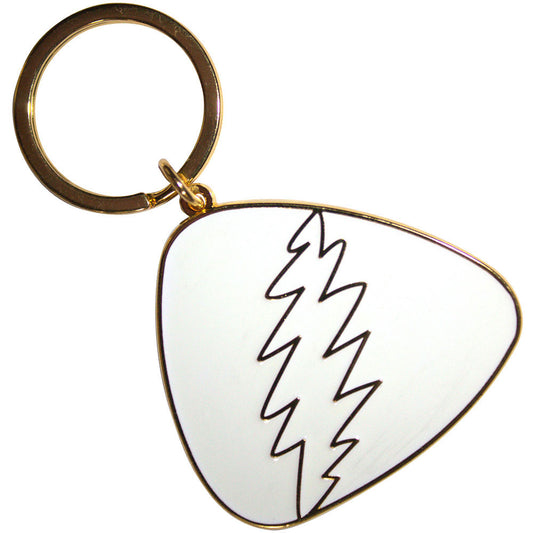 White Plectrum Metal Key Chain