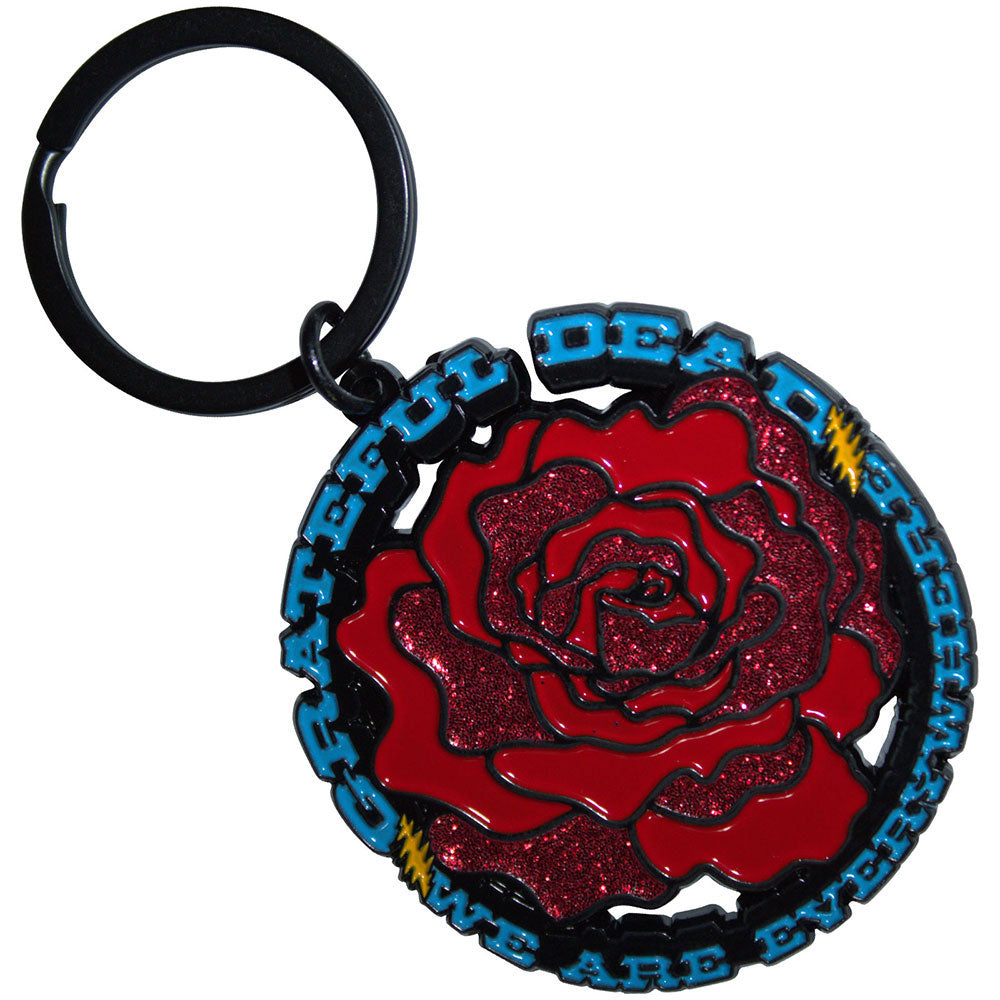 Grateful Dead Everywhere Rose Metal Key Chain