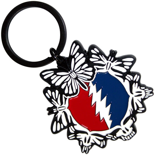 Steal Your Face Butterflies Metal Key Chain