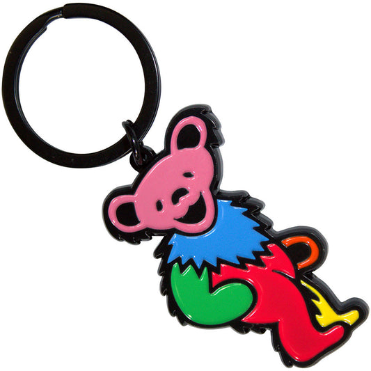 Red Body Dancing Bear Metal Key Chain