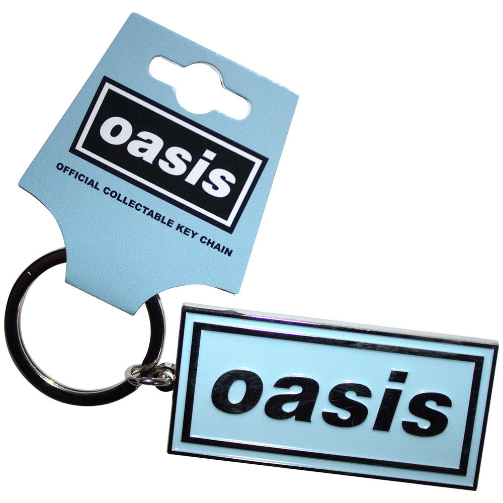 Oasis Logo Sky Blue Plastic Key Chain 456474 | Rockabilia Merch Store