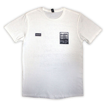 Oasis Definitely Maybe Aaa Setlist T-shirt