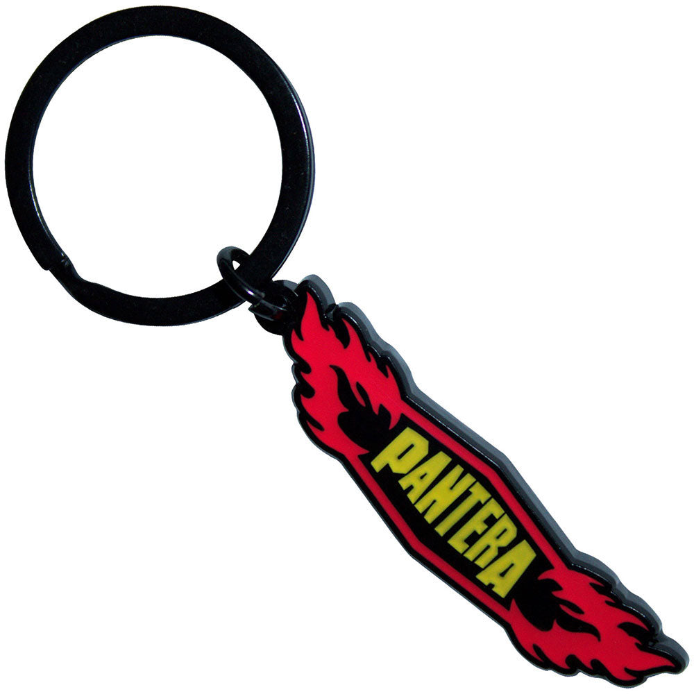 Pantera Flames Metal Key Chain Front