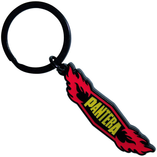 Pantera Flames Metal Key Chain Front