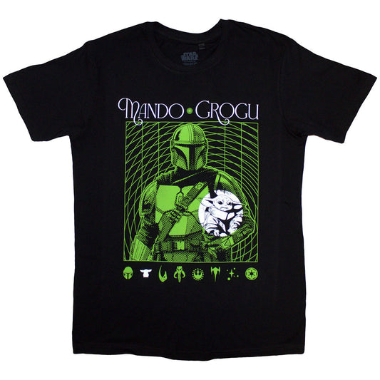 The Mandalorian Mando & Grogu Neon T-shirt