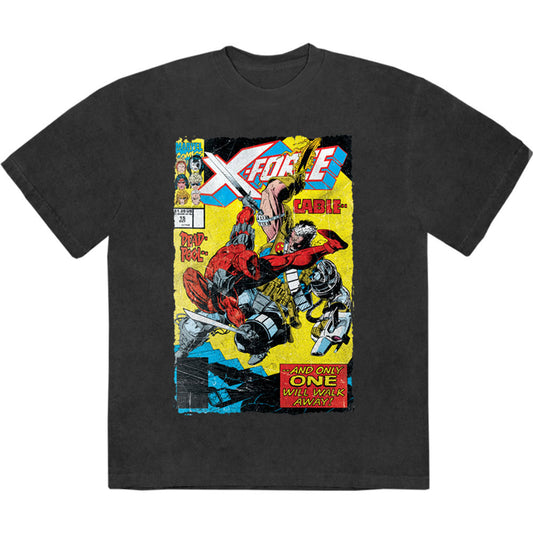 Marvel Comics X-force Cable & Deadpool Stone Wash T-shirt