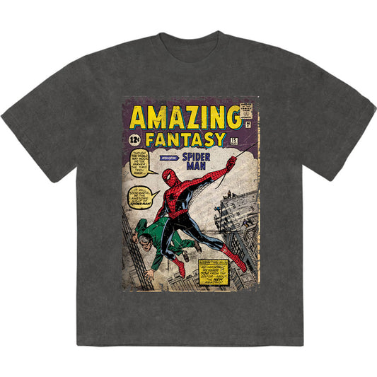 Marvel Comics Spider-man Amazing Fantasy Stone Wash T-shirt
