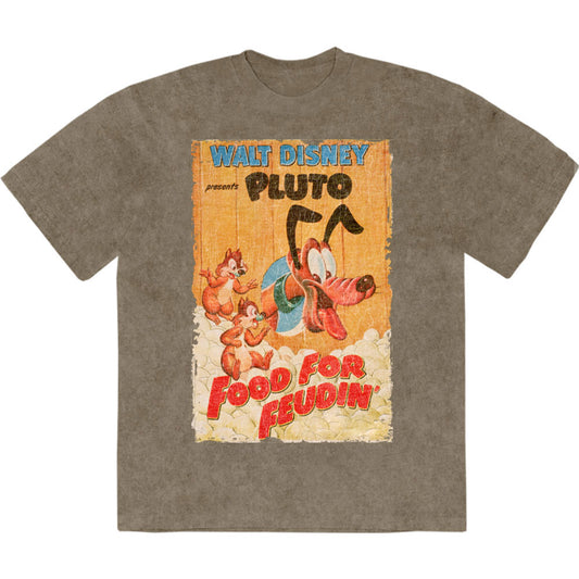 Disney Pluto Food For Feudin' Stone Wash T-shirt