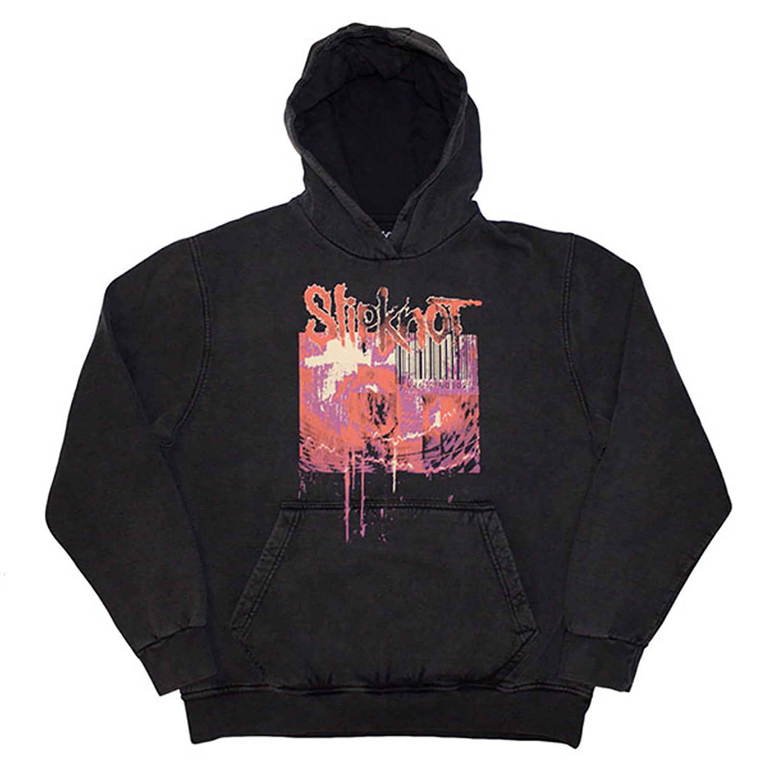 the End, So Far Barcode Stone Wash Hooded Sweatshirt