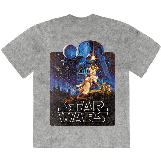 Star Wars Luke & Leia Pose Stone Wash T-shirt