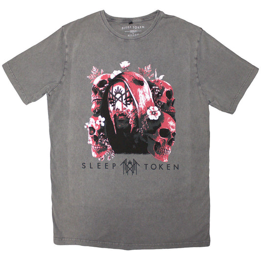 Skulls & Flowers Stone Wash T-shirt