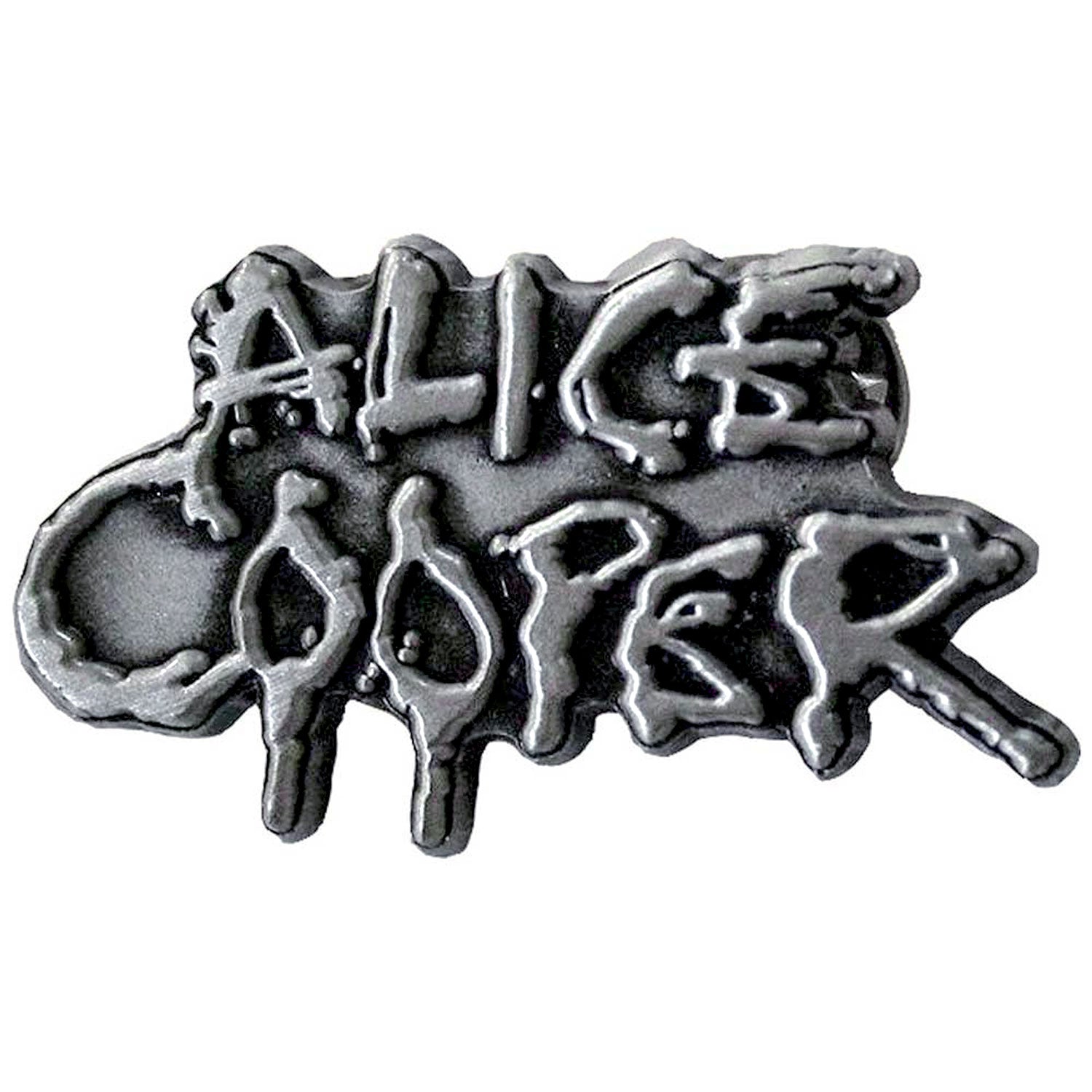 Alice Cooper Dripping Logo Silver Pewter Pin Badge