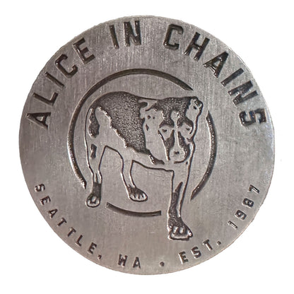 Three-legged Dog Pewter Pin Badge