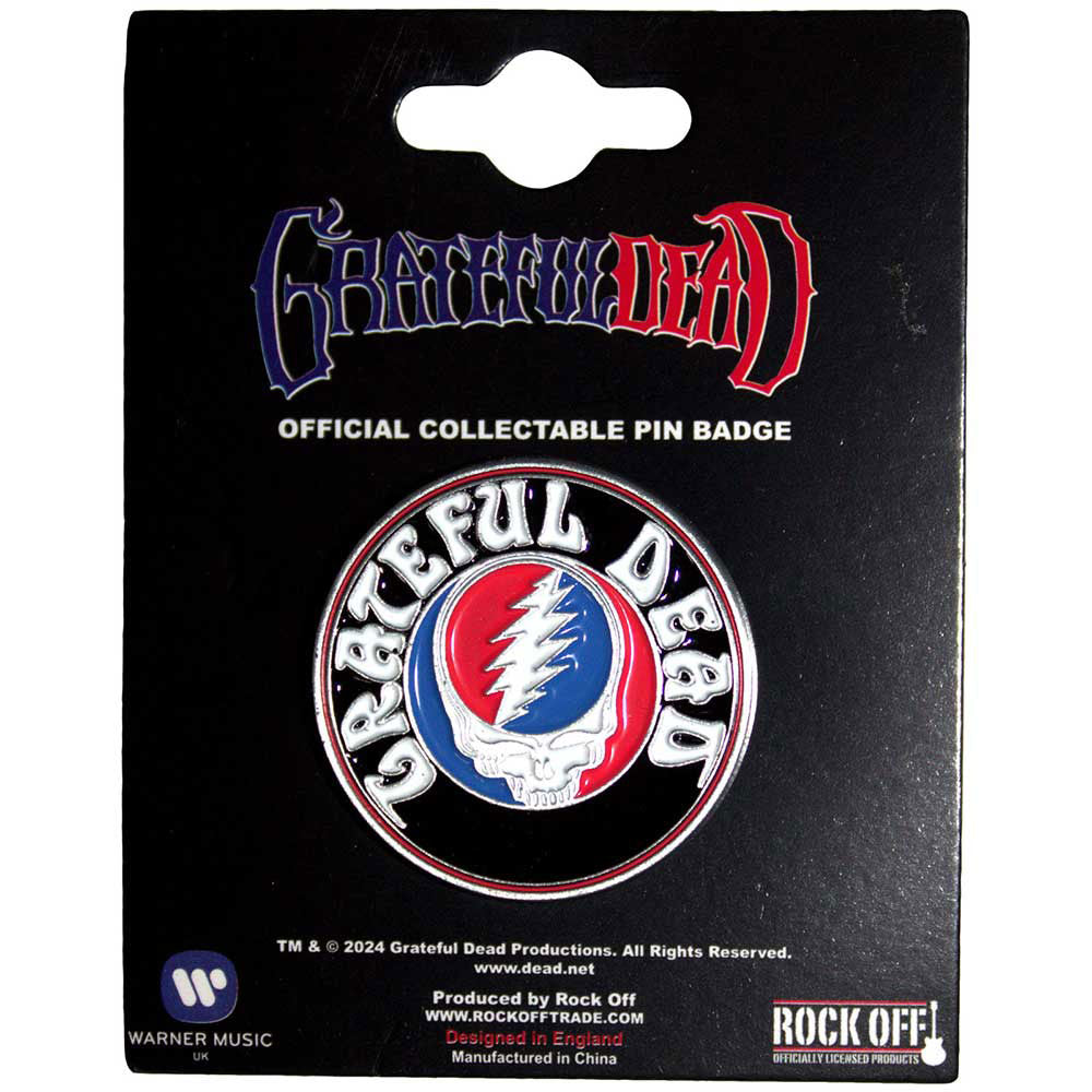 Grateful Dead Steal Your Face Logo Pewter Pin Badge