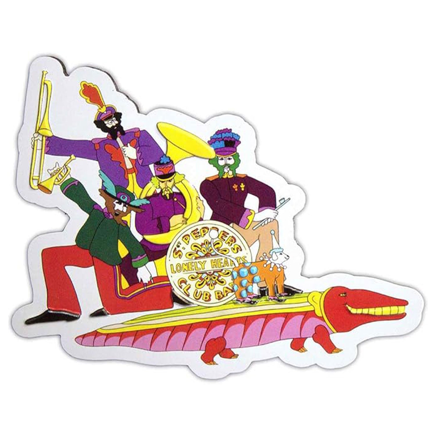 Beatles Yellow Submarine Band On Croc Embossed Magnet Front