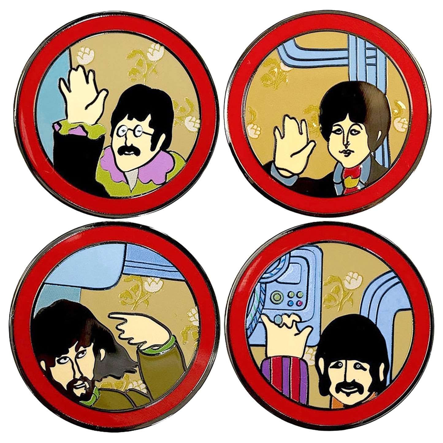 Yellow Submarine Portholes Pewter Pin Badge