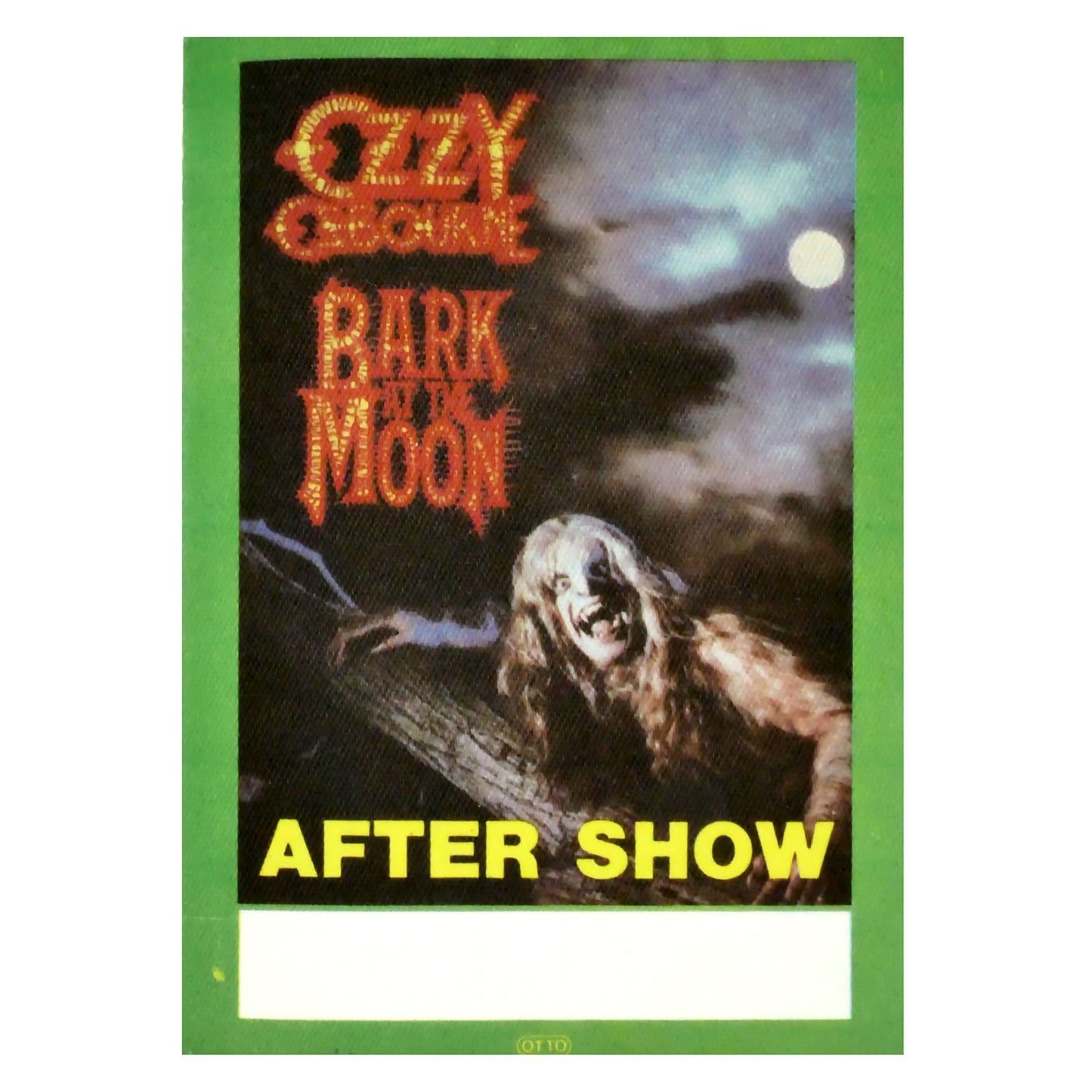 Ozzy Osbourne After Show (Green) Cloth Backstage Pass