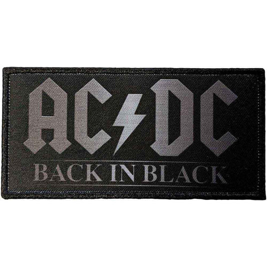AC/DC Back In Black 1 Woven Patch Front