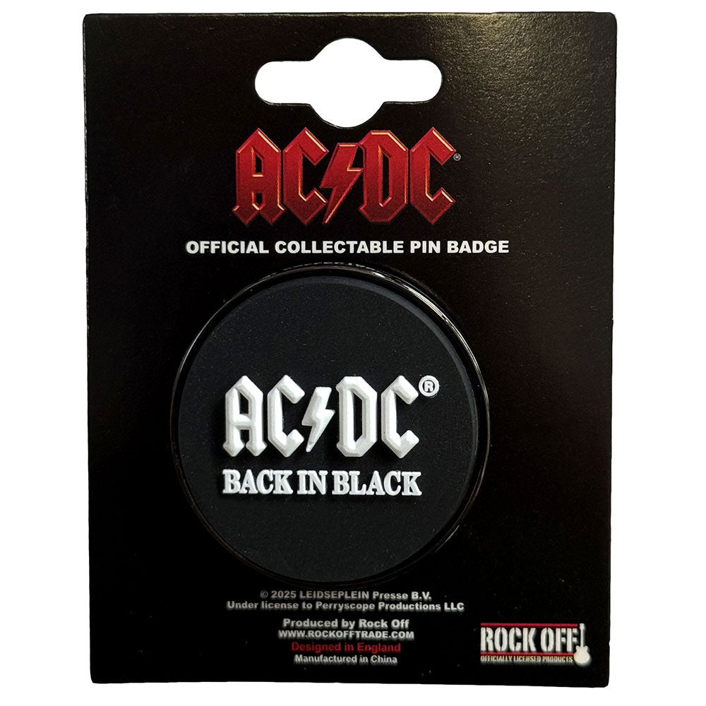 AC/DC Back In Black Pewter Pin Badge