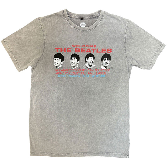 Beatles Candlestock Park Heads Stone Wash T-shirt