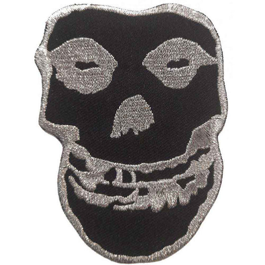 Inverted Silver Skull Woven Patch