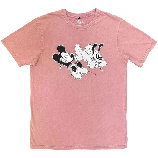Disney Mickey & Pluto Relax Stone Wash T-shirt Front