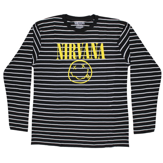 Yellow Happy Face Striped Long Sleeve
