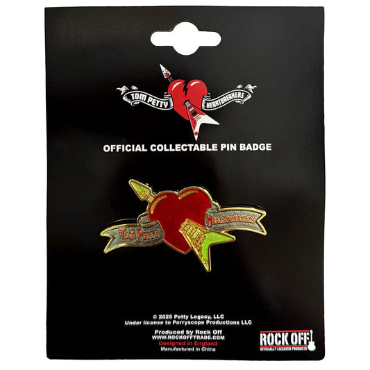 Tom Petty & The Heartbreakers Flying Heart Pewter Pin Badge