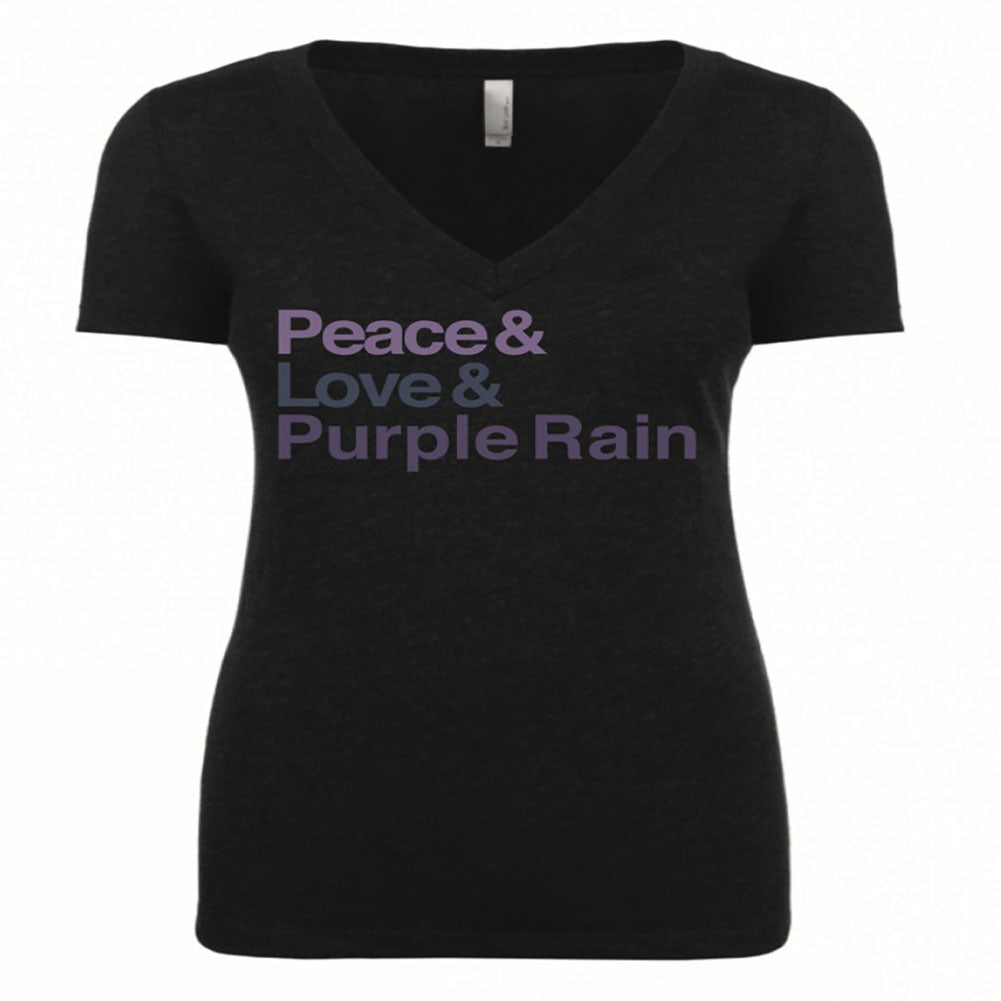 Peace Love & Purple Rain Ladies Tee (Black) Junior Top