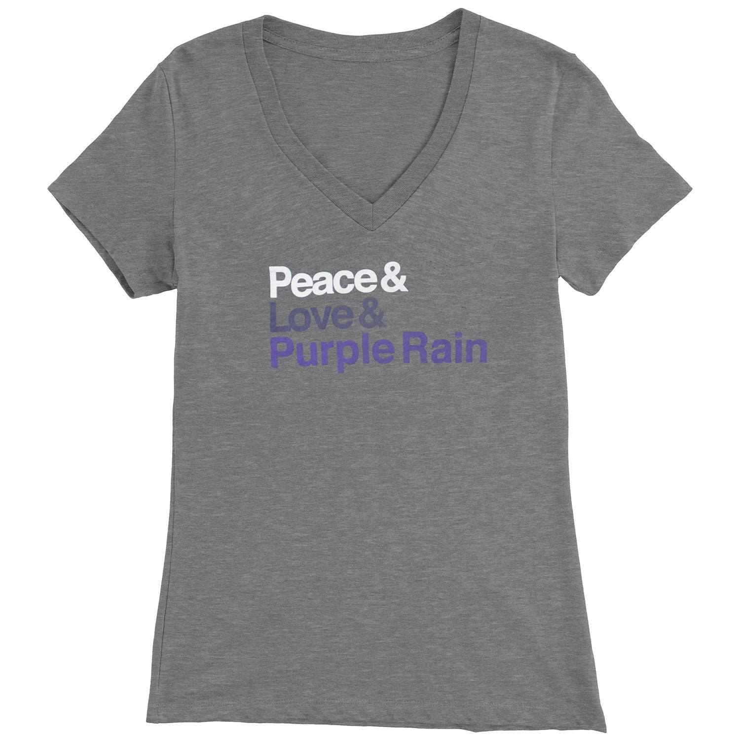 Peace Love & Purple Rain Ladies Tee (Heather Grey) Junior Top