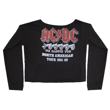 For Those About To Rock Cropped Oversized (Limited Qty) Girls Jr Sweatshirt