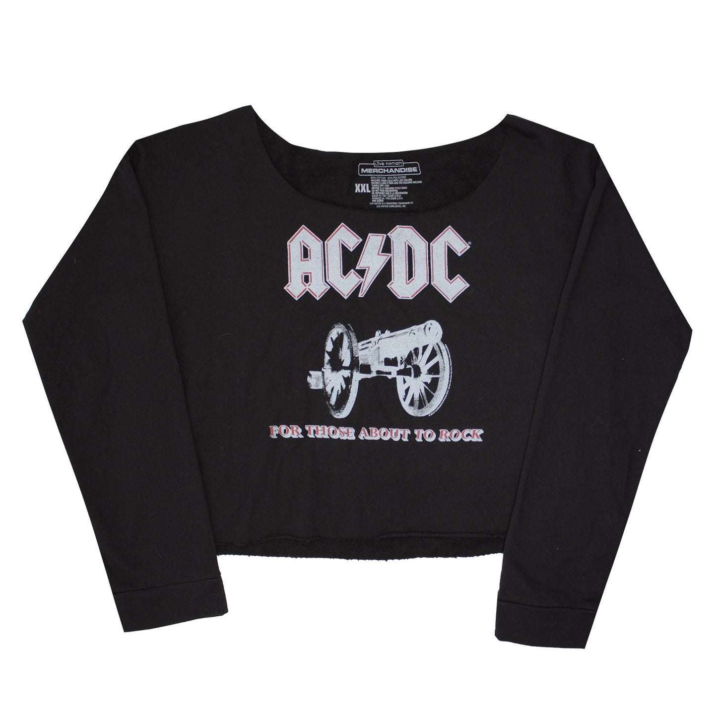 For Those About To Rock Cropped Oversized (Limited Qty) Girls Jr Sweatshirt