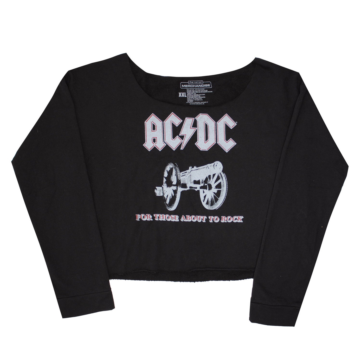 For Those About To Rock Cropped Oversized (Limited Qty) Girls Jr Sweatshirt