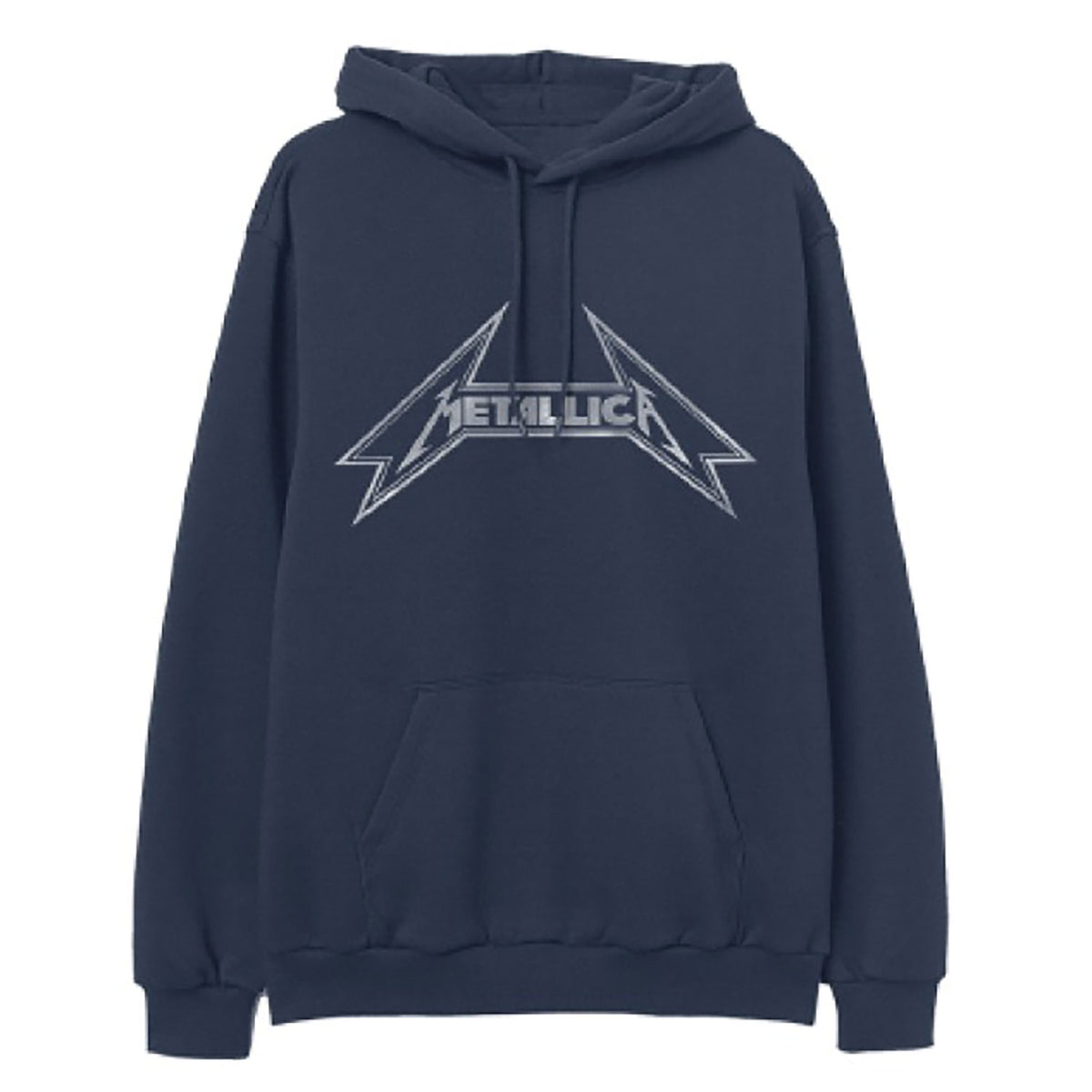 Metallica Classic Logo Navy Pullover Hoodie Hooded Sweatshirt Front