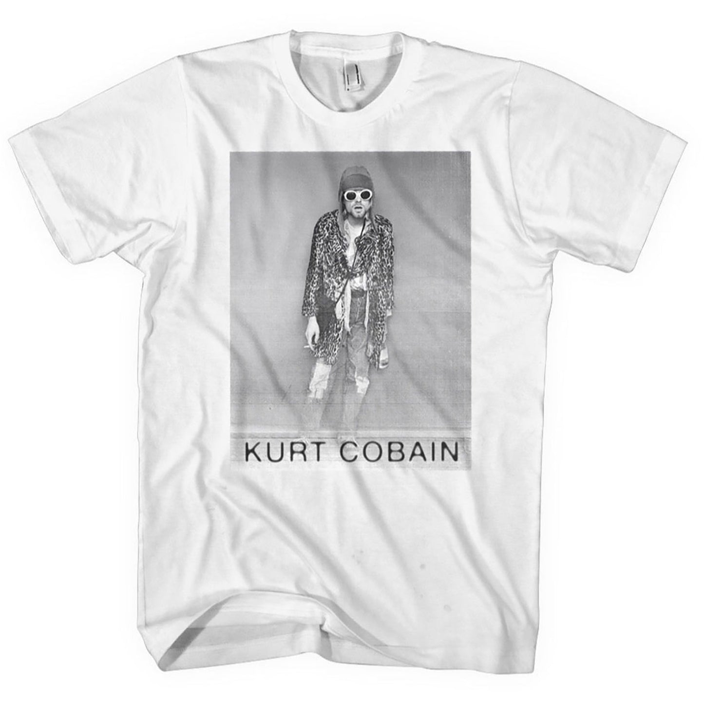 Kurt Cobain B&W Leopard Photo Tee T-shirt